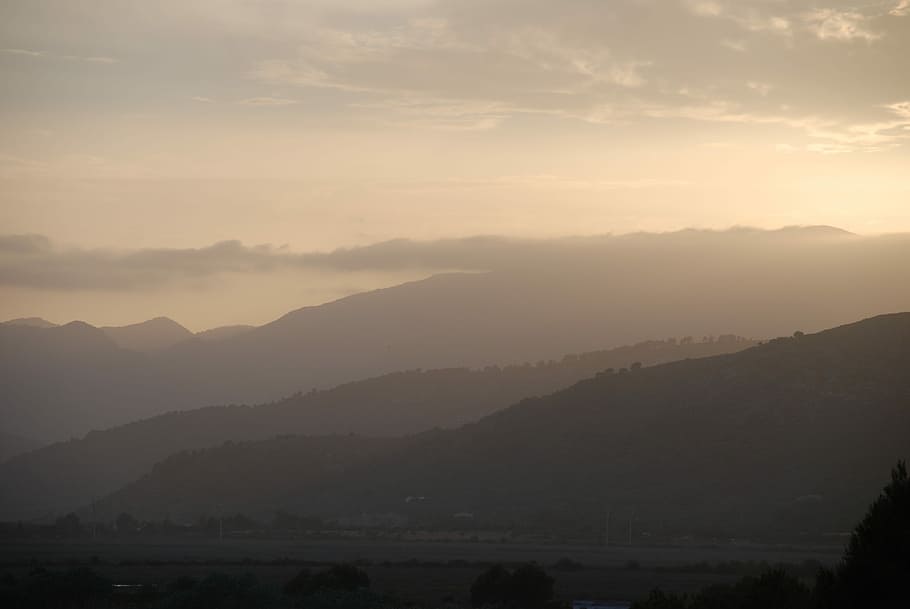 Mountains, Evening, Landscape, tranquility, tranquil scene HD wallpaper