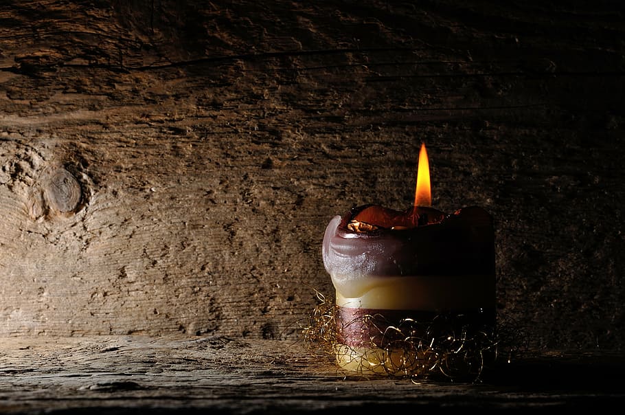 background, wood, candle, light, wood - material, food and drink HD wallpaper