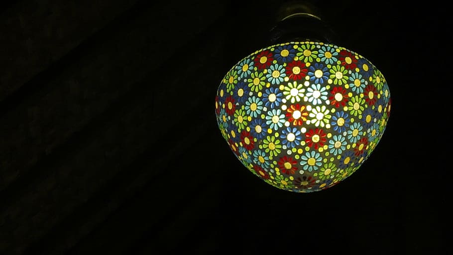 chandelier, dent, west java, lamp, antique, flowers, illuminated HD wallpaper