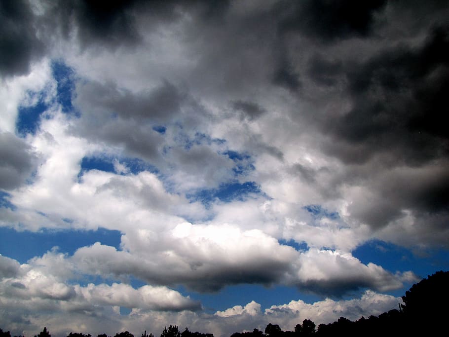 clouds, hurricane isaac, sky, white, blue, black, cloud - sky HD wallpaper