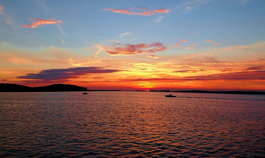 Sunset, Upstate New York, 1000 island region, spectacular, sea, HD wallpaper