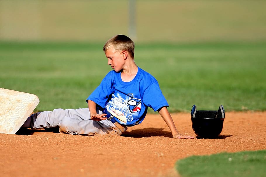 baseball, player, runner, second base, action, slide, safe HD wallpaper