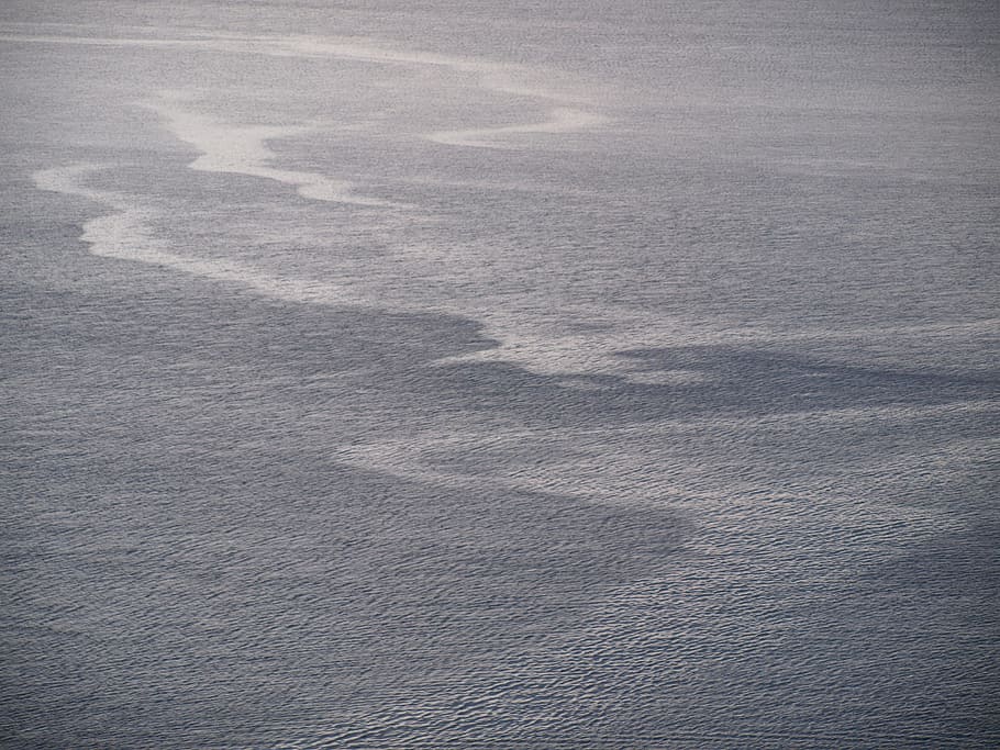 sea, water, grey, flow, no people, high angle view, day, gray HD wallpaper
