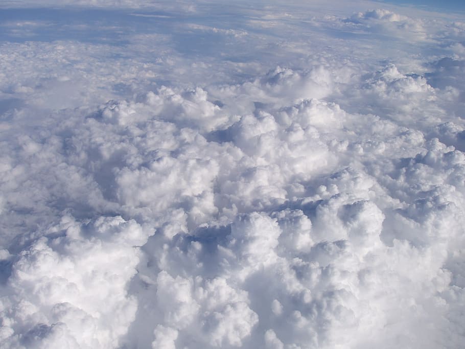 white, fluffy, clouds, sky, cloudy, cloudscape, air, atmosphere HD wallpaper