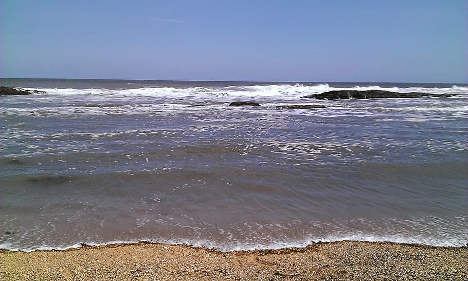 sea, ocean, tide, beach, sand, water, sky, wave, waves, coast HD wallpaper