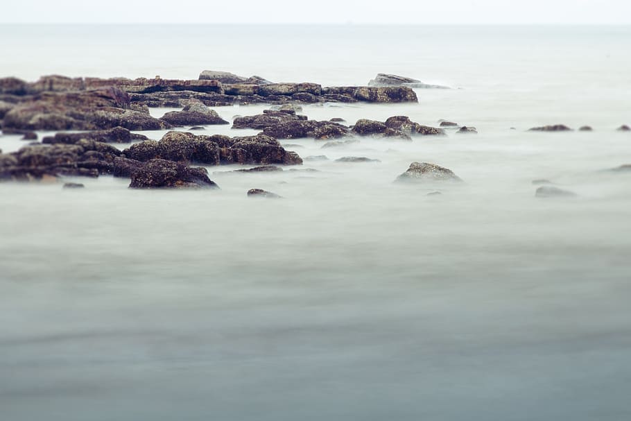 sea, reef, wave, nature, beach, coastline, rock - Object, water HD wallpaper