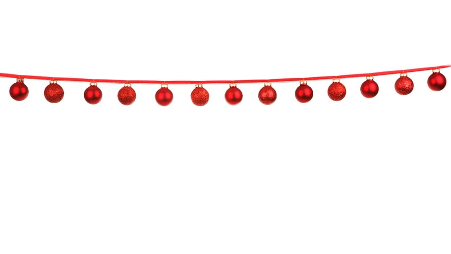 red hanging baubles, background, ball, celebration, christmas HD wallpaper