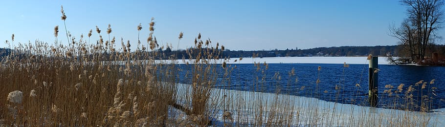 winter, lake, wintry, ice, snow, frozen, winter lake, frozen lake HD wallpaper
