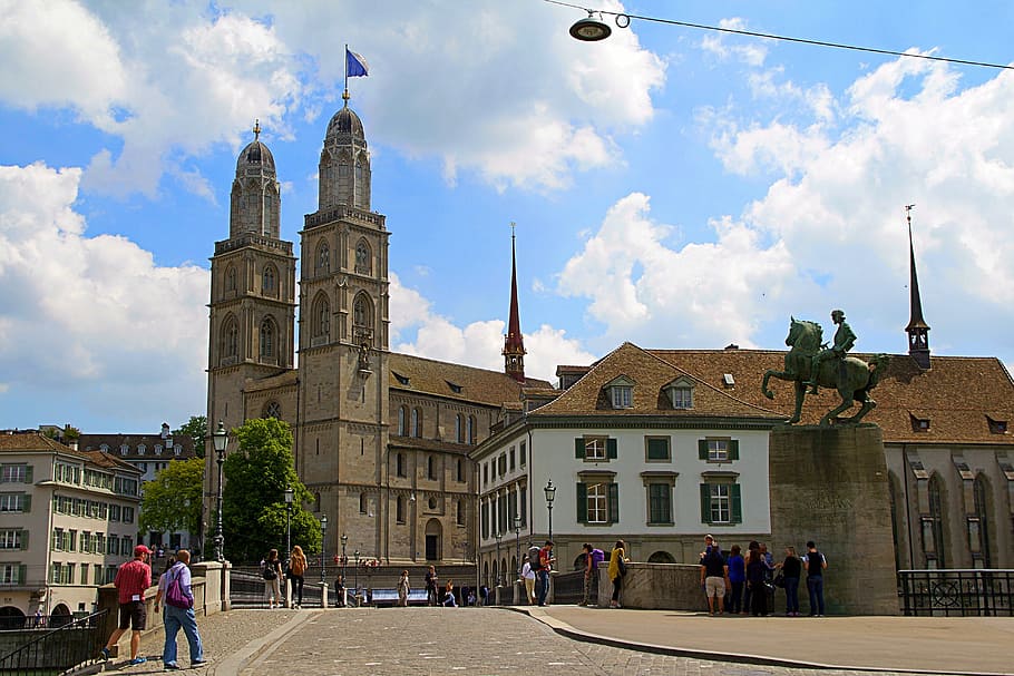 zurich, switzerland, grossmünster, old town, architecture, HD wallpaper