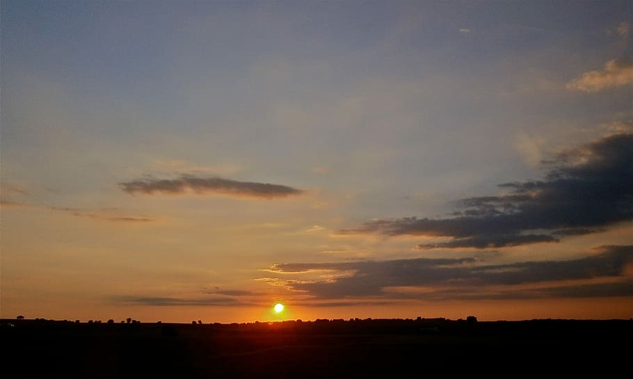 Landscape, Sunset, Reddish, Clouds, Sky, silhouette, scenics HD wallpaper