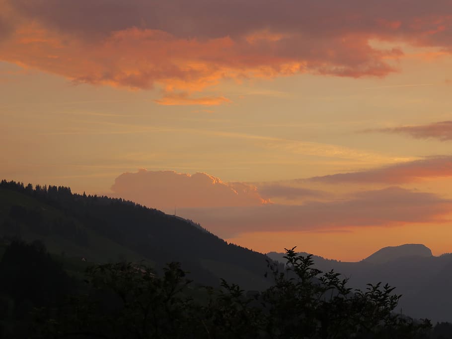 switzerland, mountains, sunset, beauty in nature, sky, scenics - nature HD wallpaper