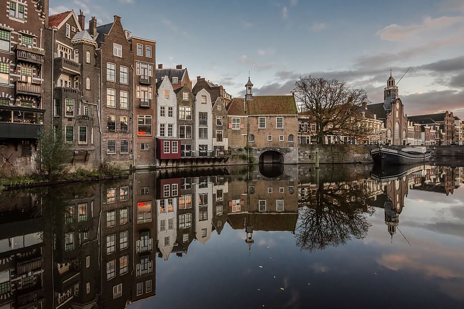 holland, rotterdam, city, europe, architecture, sky, river, HD wallpaper