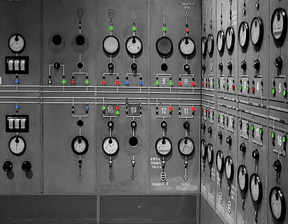 gray industrial gauges, current, force, power plant, headquarters HD wallpaper
