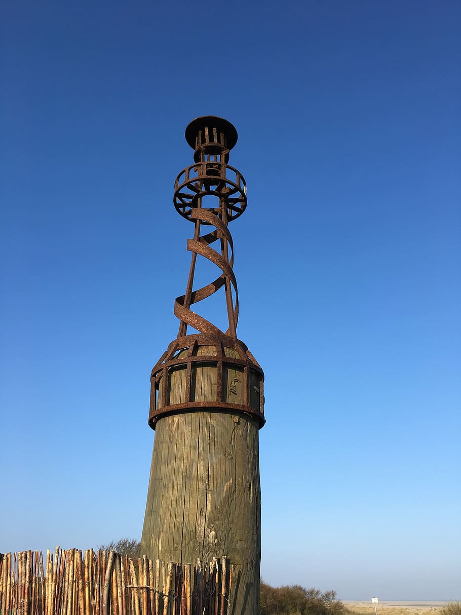 lighthouse, stainless, sky, summer, borkum, blue, clear sky HD wallpaper