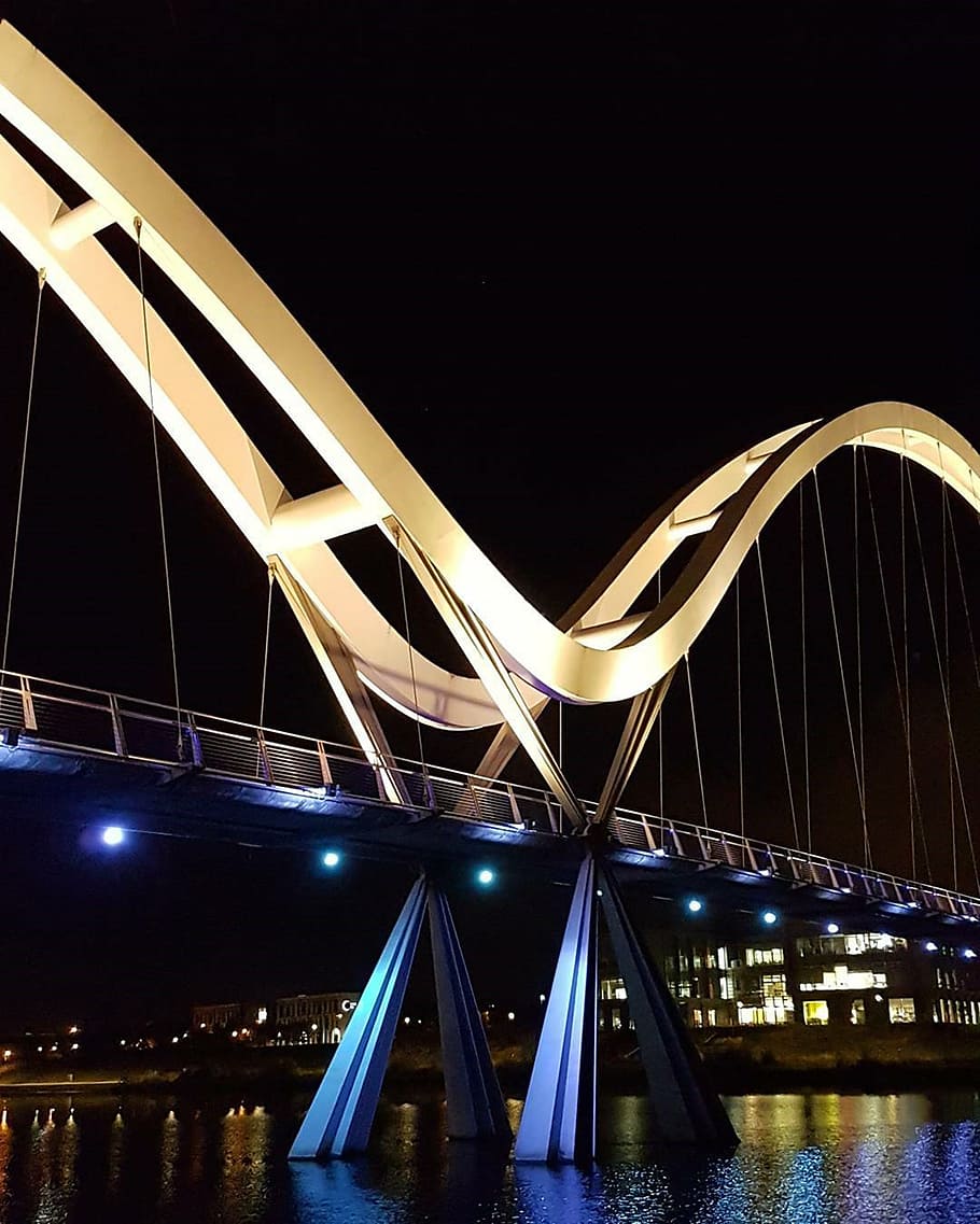 architecture, bridge, building, city, city lights, cityscape HD wallpaper