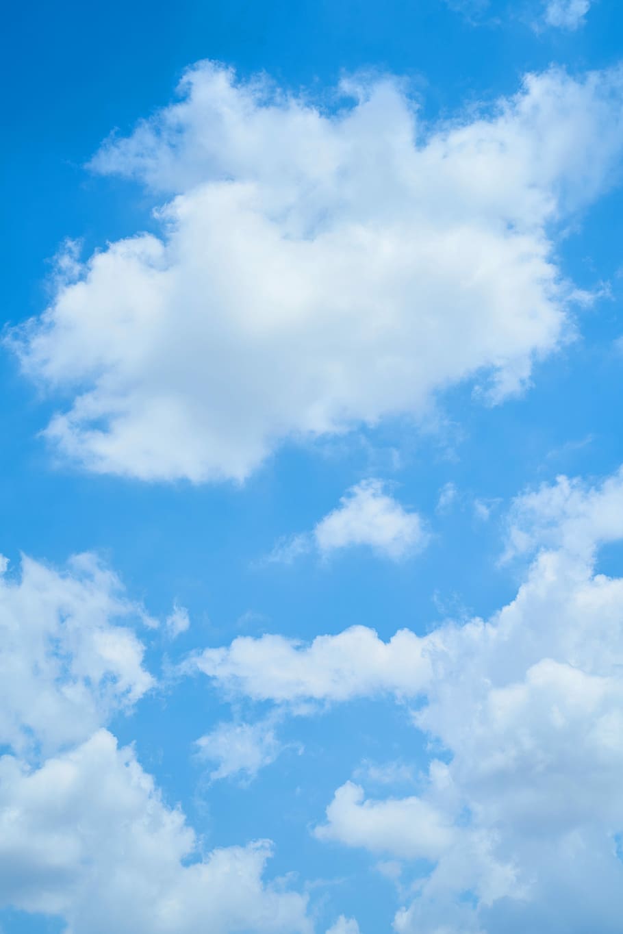 low-angle photography of clouds, blue, white, landscape, nature HD wallpaper