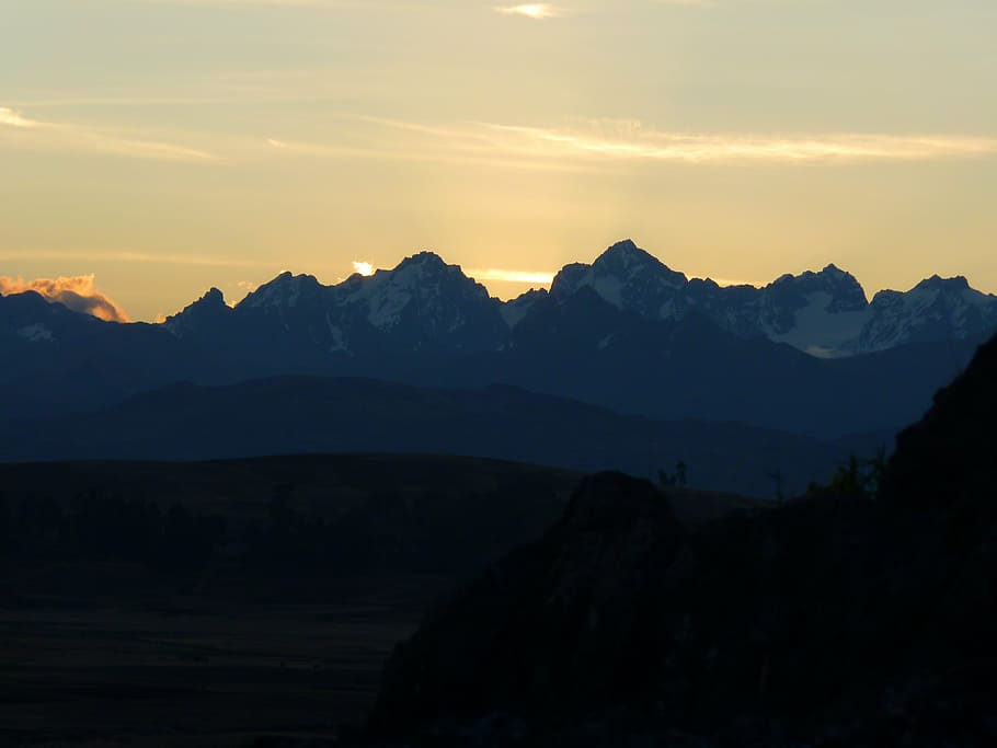 andes, mountains, peru, nature, mountain Peak, sunset, landscape HD wallpaper