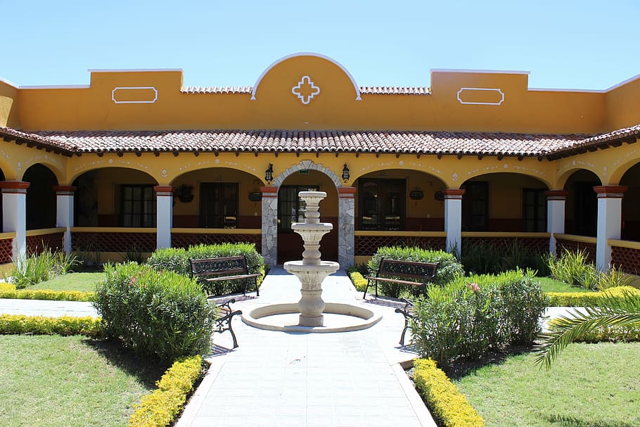 estate, house, hotel, source, yellow, architecture, built structure HD wallpaper