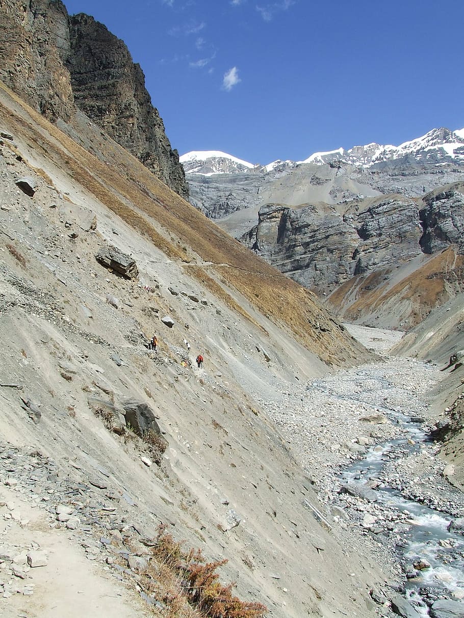 mountain, steep, landscape, nepal, himalayan, beauty in nature HD wallpaper