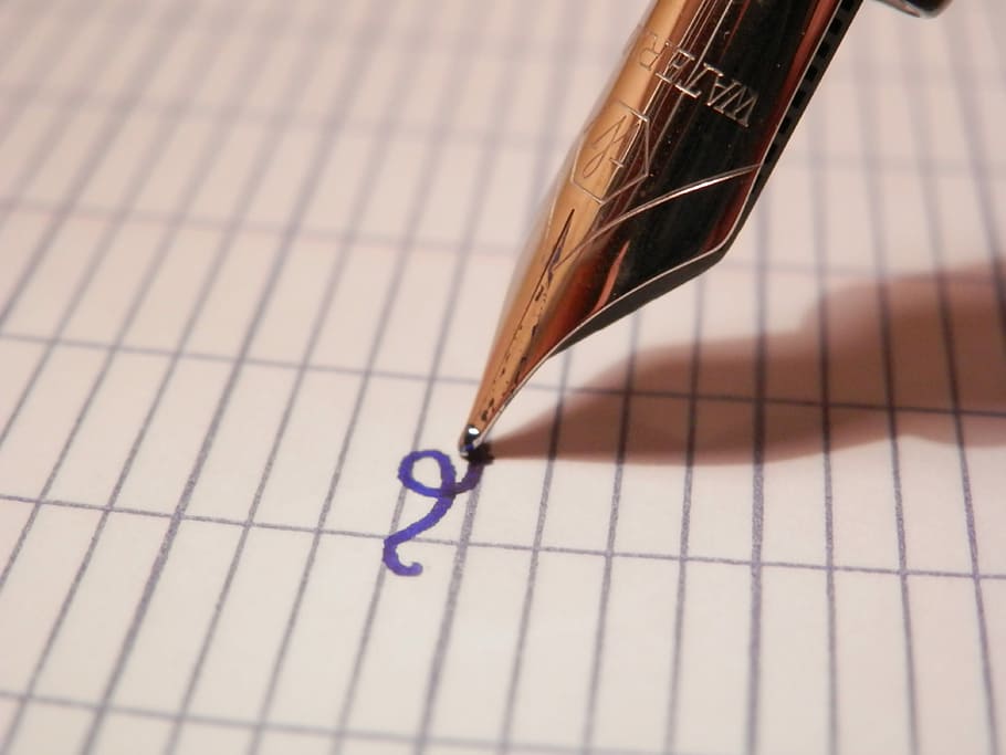 gold pen on black lined paper, Return, Diary, Book, writing HD wallpaper