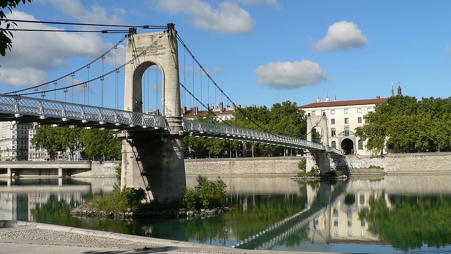 lyon, bridge, rhône, river, saône, built structure, architecture HD wallpaper