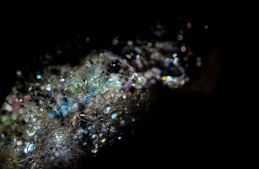 galaxy, bubbles, trick, effect, black, night, cosmic, future HD wallpaper