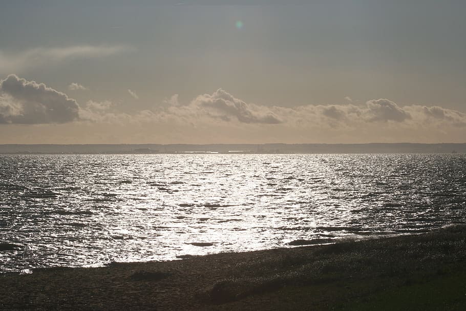 thames, estuary, water, river, sun down, light, reflection HD wallpaper