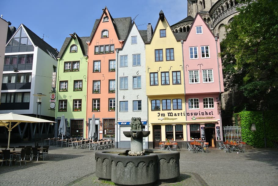 cologne, martin angle, old town, architecture, street, house HD wallpaper
