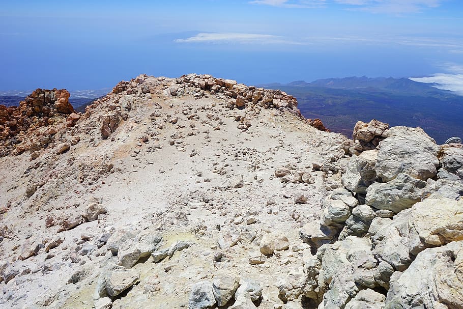 teide, outlook, view, distant view, good view, fog, coast, tenerife HD wallpaper