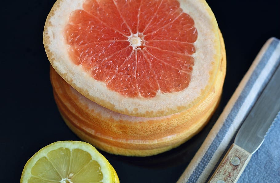 grapefruit, lemon, sweet, food, diet, fresh, organic, eating HD wallpaper