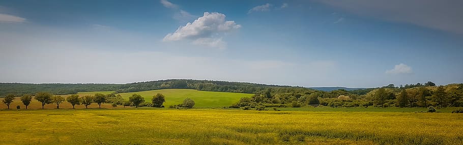 nature, panorama, slovakia, fields, meadows, pasture, gemer, HD wallpaper