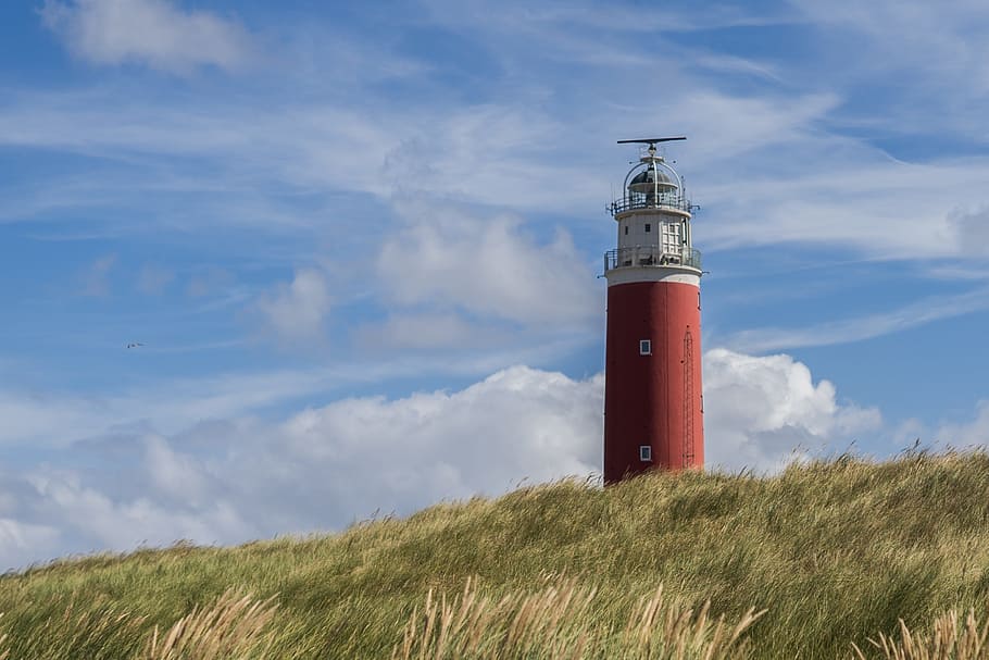 Lighthouse, Dune, Red, Beach, Beach, Grass, great, sand, shore HD wallpaper