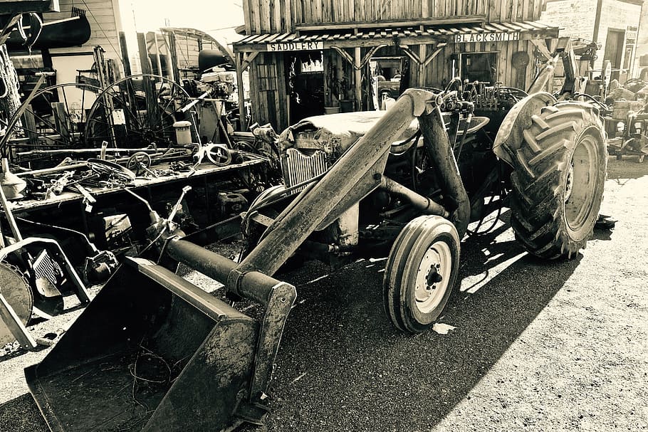 tractor, old, used, machinery, farming, agricultural, equipment HD wallpaper