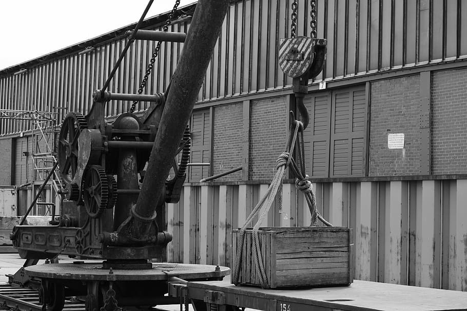 Technology, Port, Hamburg, Loading, general cargo, load crane HD wallpaper