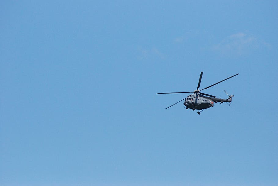 Helicopter, Fly, Sky, blue, clear sky, flying, no people, air vehicle HD wallpaper