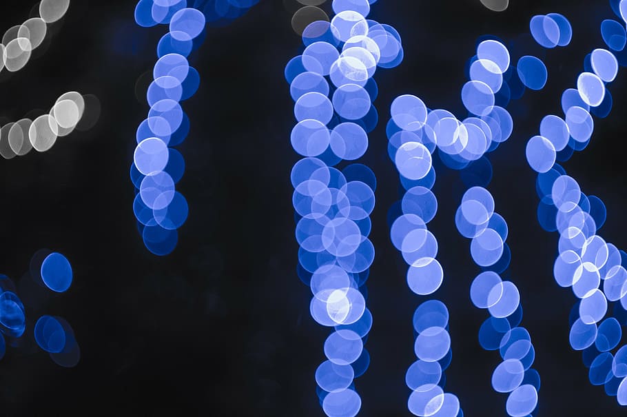 lights, lantern, christmas tree, new year's eve, winter, the blurred HD wallpaper