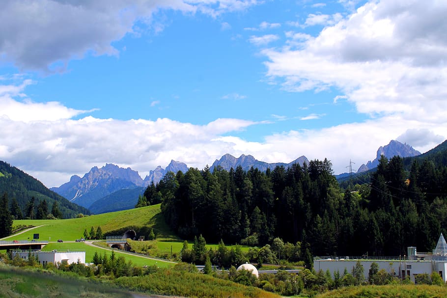 mountain, panoramic, nature, landscape, cloud - sky, plant HD wallpaper