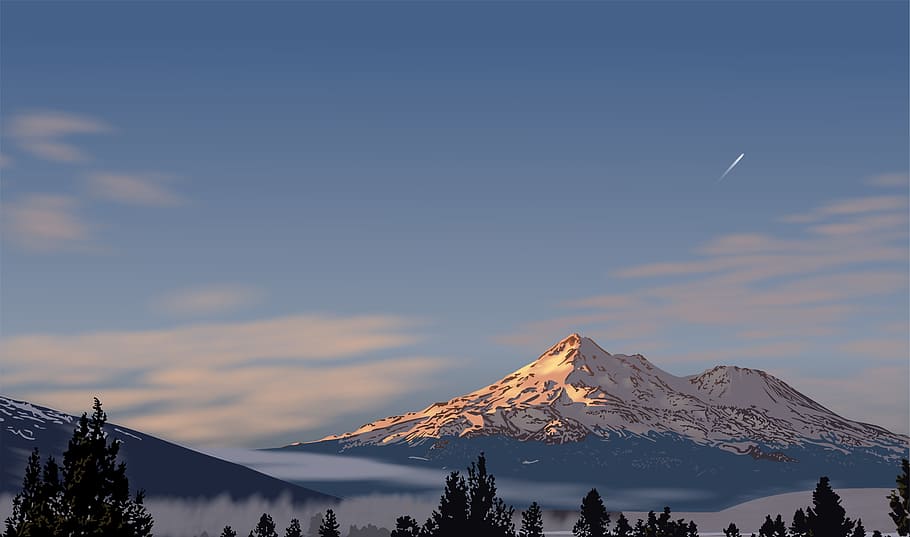 mountain, nature, snow, winter, sky, cold temperature, beauty in nature HD wallpaper
