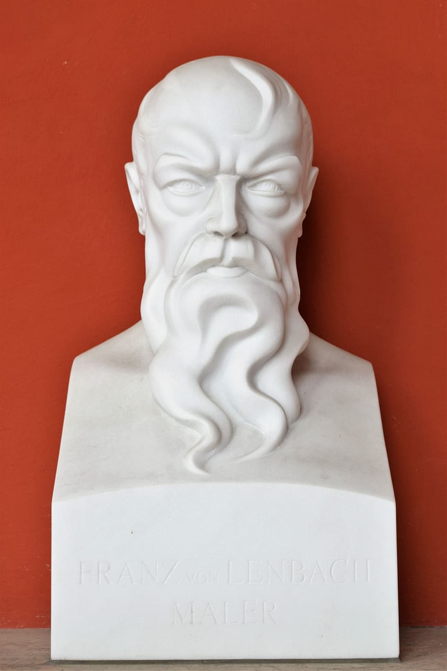 statue, head, white, beard, intense, bust, man, figure, face HD wallpaper