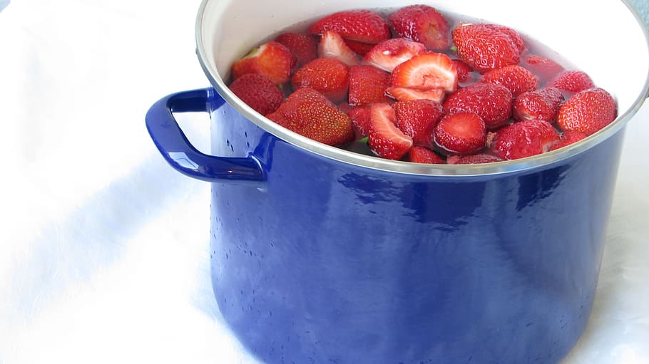 pot, jam, strawberries, healthy eating, food and drink, fruit HD wallpaper