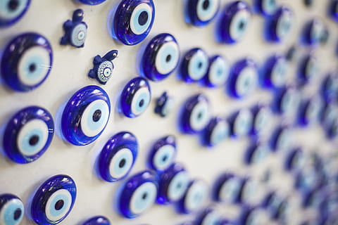 Evil Eye, Eye, Bead, Devil, blue, the devil, texture, pattern HD wallpaper