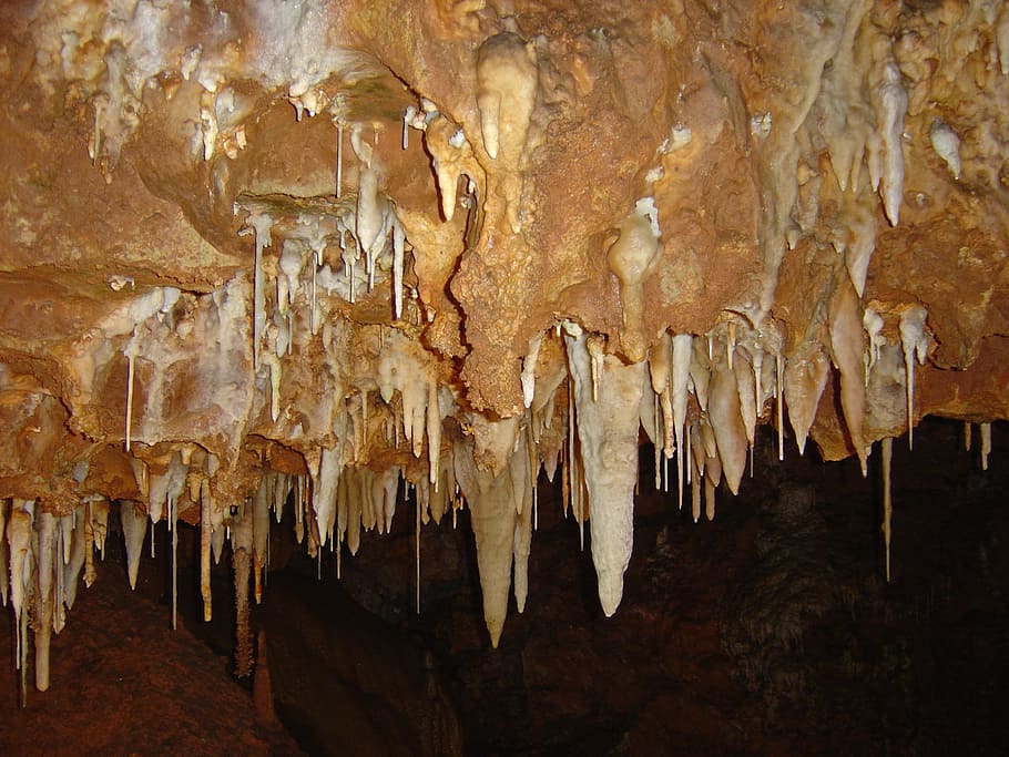 Stalactites, Cavern, Limestone, stalagmite, geology, geological HD wallpaper
