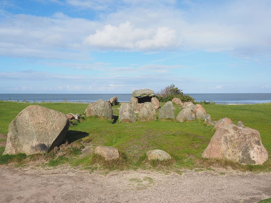 burial mounds, megalith facility harhoog, degree, keitum, sylt, HD wallpaper