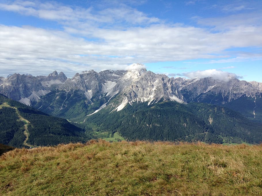 höhenweg, alpine, hike, view, mountain landscape, panorama, HD wallpaper