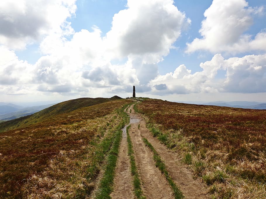 mountains, landscape, trail, way, panorama, nature, view, the path HD wallpaper