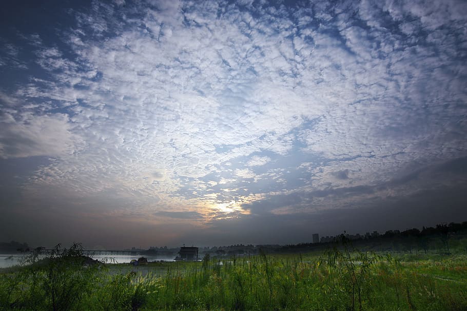 green field at daytime photo, landscape, scenery, dramatic HD wallpaper