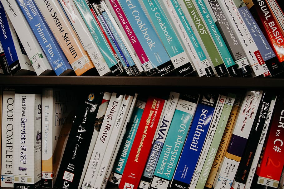 pile of book lot, assorted-title book lot on shelf, books, row HD wallpaper