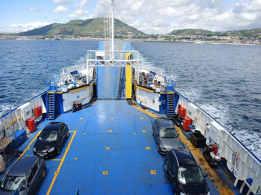 ischia, ferry, mediterranean, water, mode of transportation HD wallpaper