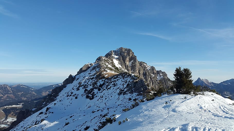 landscape photography of mountain alps, rohnenspitze, allgäu, HD wallpaper