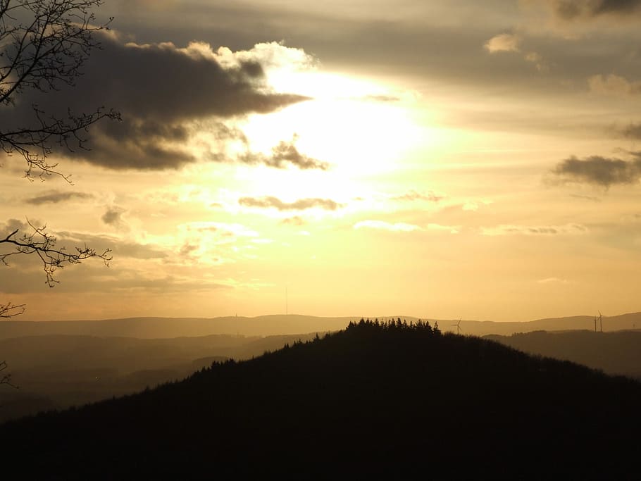 Sun, Clouds, Mood, Sunlight, Evening, Sky, evening sky, weather mood HD wallpaper